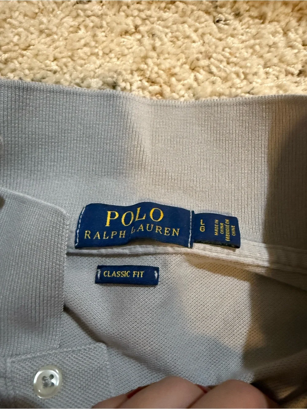 Ralph Lauren Men’s Light Gray Polo with Navy Pony